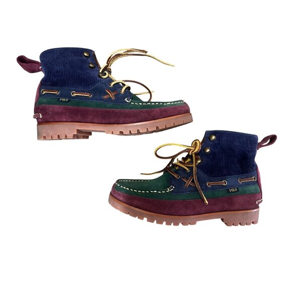 Polo Country Ralph Lauren Suede Ranger Mid Boots Mens 7 Corduroy Lace Up Preppy main image 14